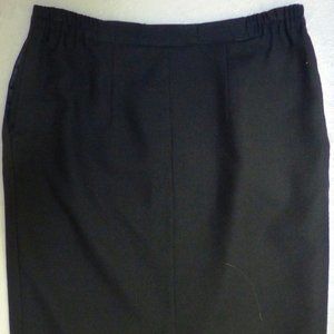 Joan Leslie Polyester Straight Pencil Skirt Size14 Black Lined Work Professional